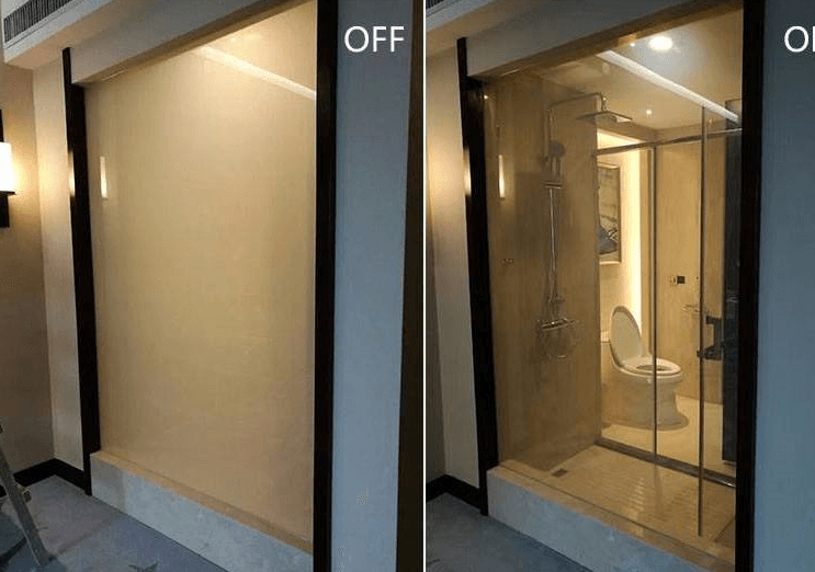 酒店办公隔断调光玻璃 浴室雾化变色调光玻璃 电控调光建筑玻璃