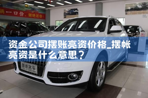 资金公司摆账亮资价格