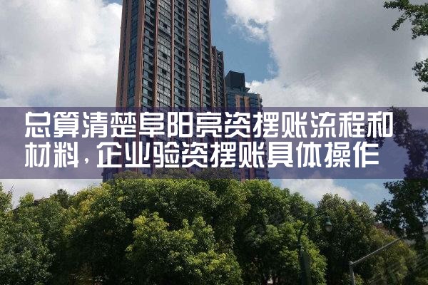 总算清楚阜阳亮资摆账流程和材料