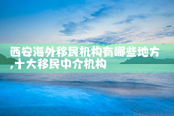 国内十大移民机构排名最新名单