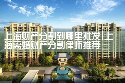 上海财产分割到哪里批发