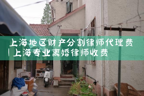上海地区财产分割律师代理费