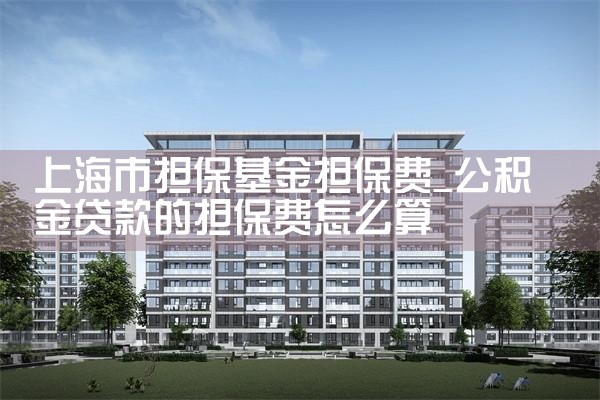 上海市担保基金担保费